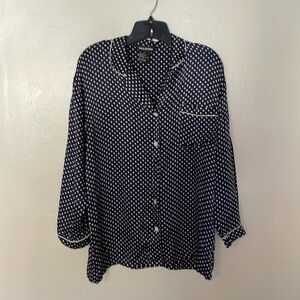 Halston Vintage 100% Silk Polka Dot Top. Medium